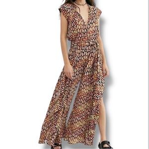 Free People One Sahara Jumpsuit Womens Size S Wide Leg Boho Flowy Statement